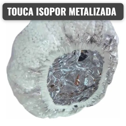 Touca de Isopor Metalizada Para Hidratação Salã