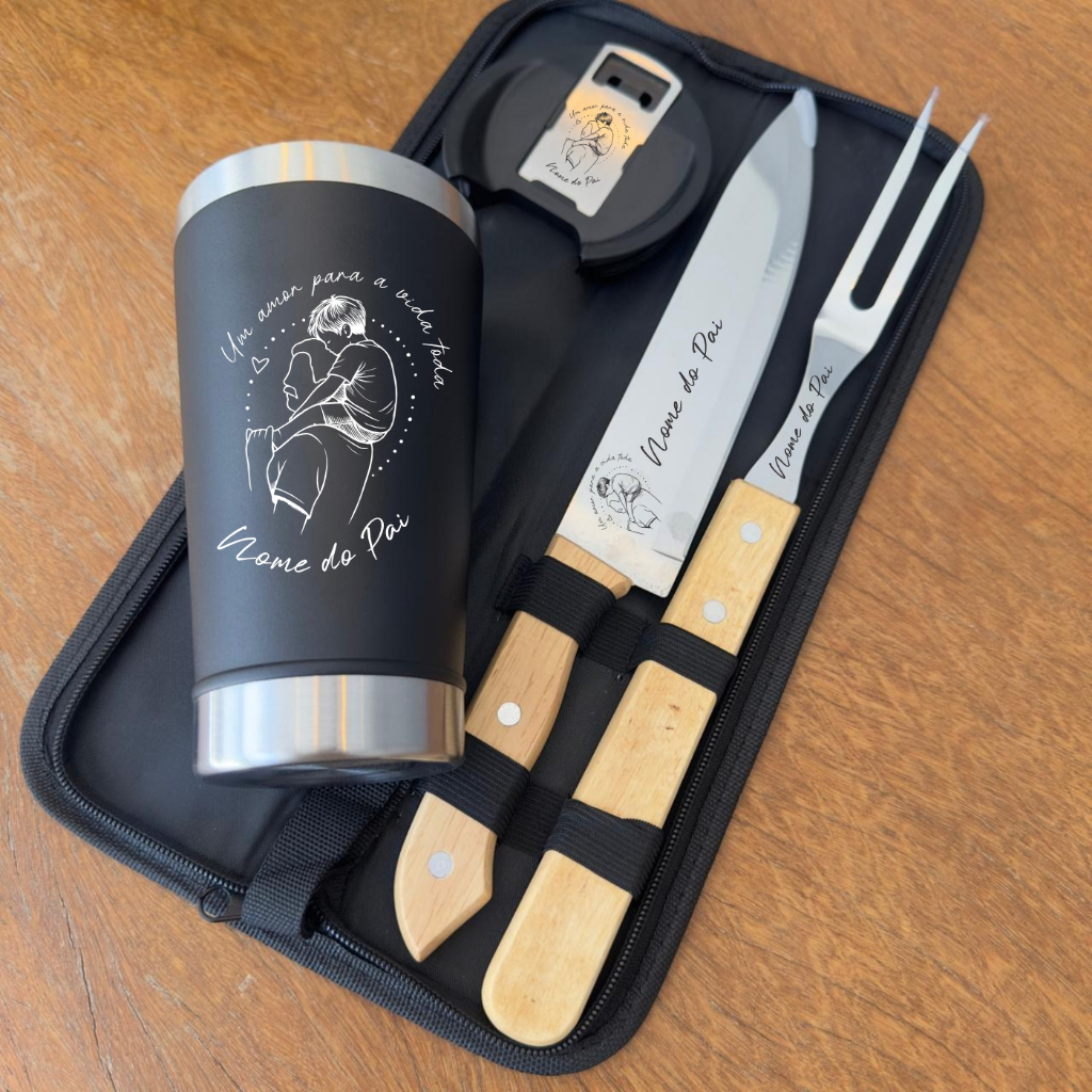 Kit Copo termico 473ml com tampa e Abridor de garr