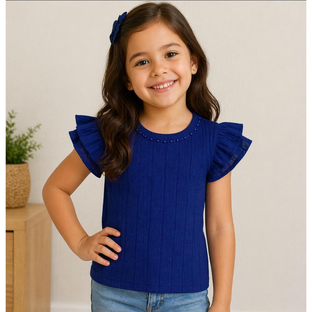 Blusa Infantil Feminina Casual Tecido Malha Anarug