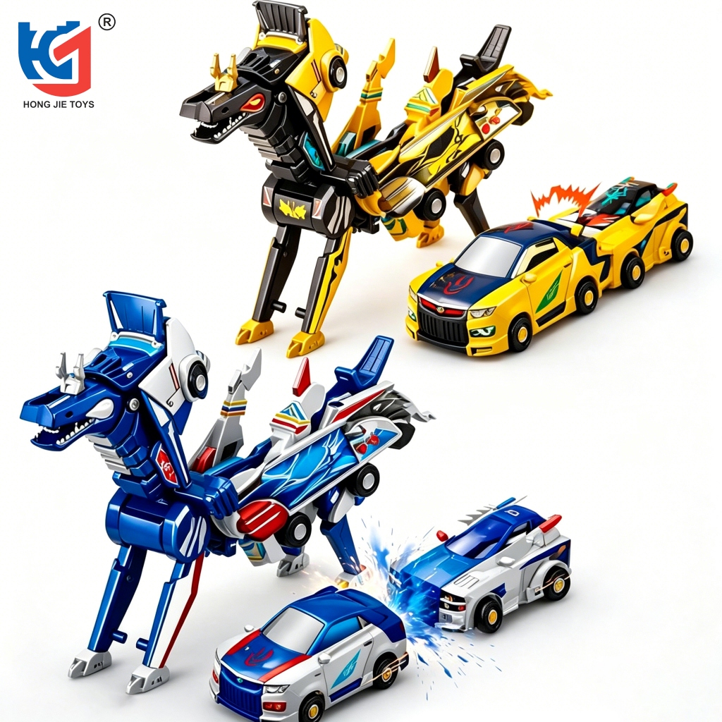Brinquedo Carrinho Robô Dragão Transformável Co