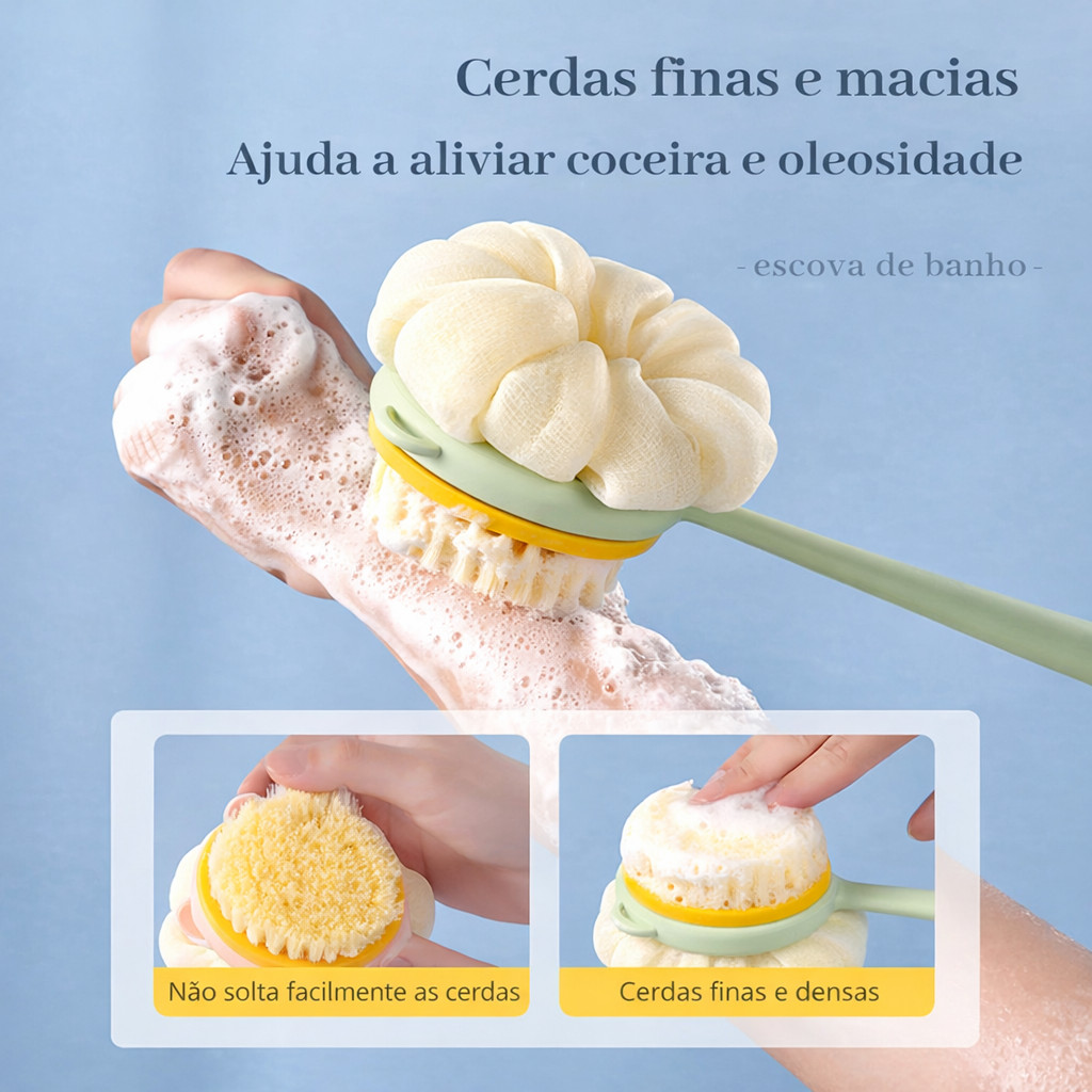 Escova de Banho 2 em 1 Esfoliante para Costas Form