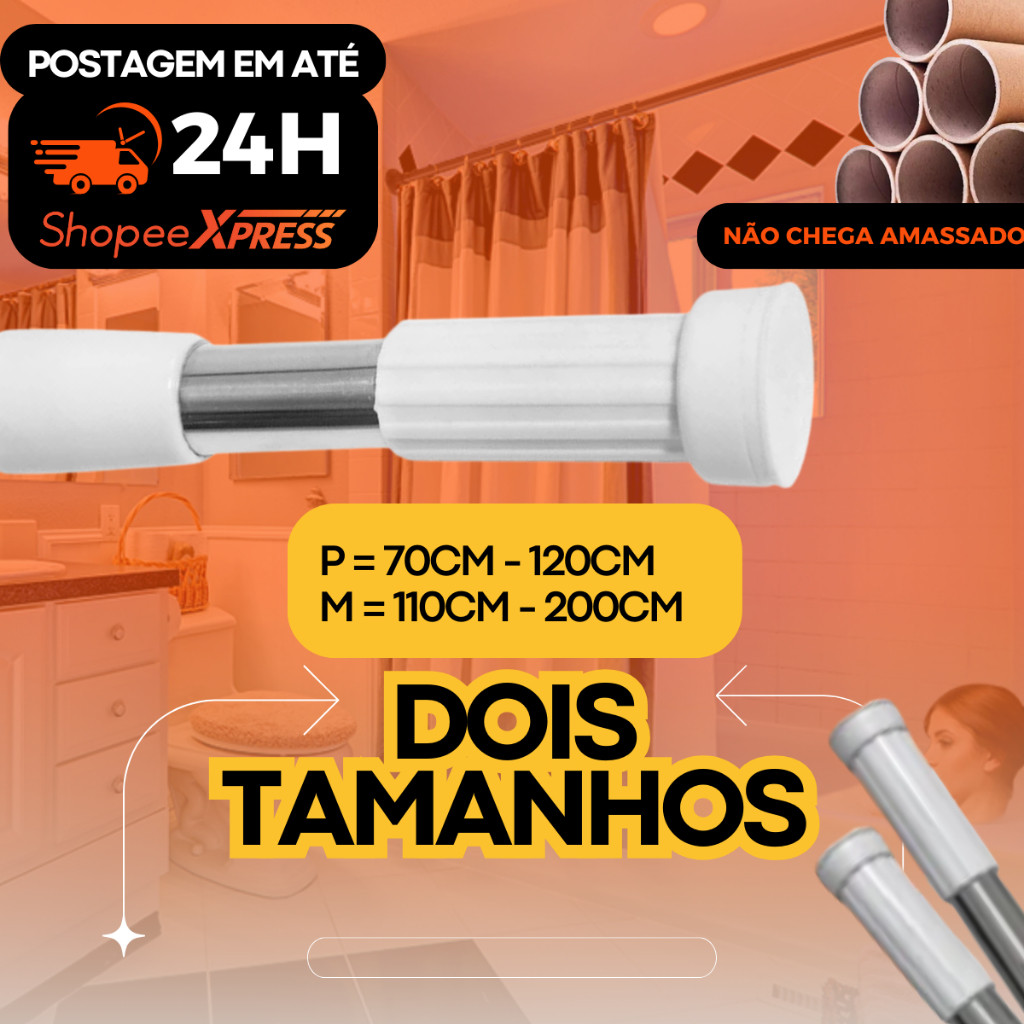 Varão Regulável Extensível Barra Pressão P/cor