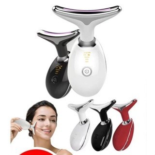 facial massageador de rosto e Pescoço LED Vibraç