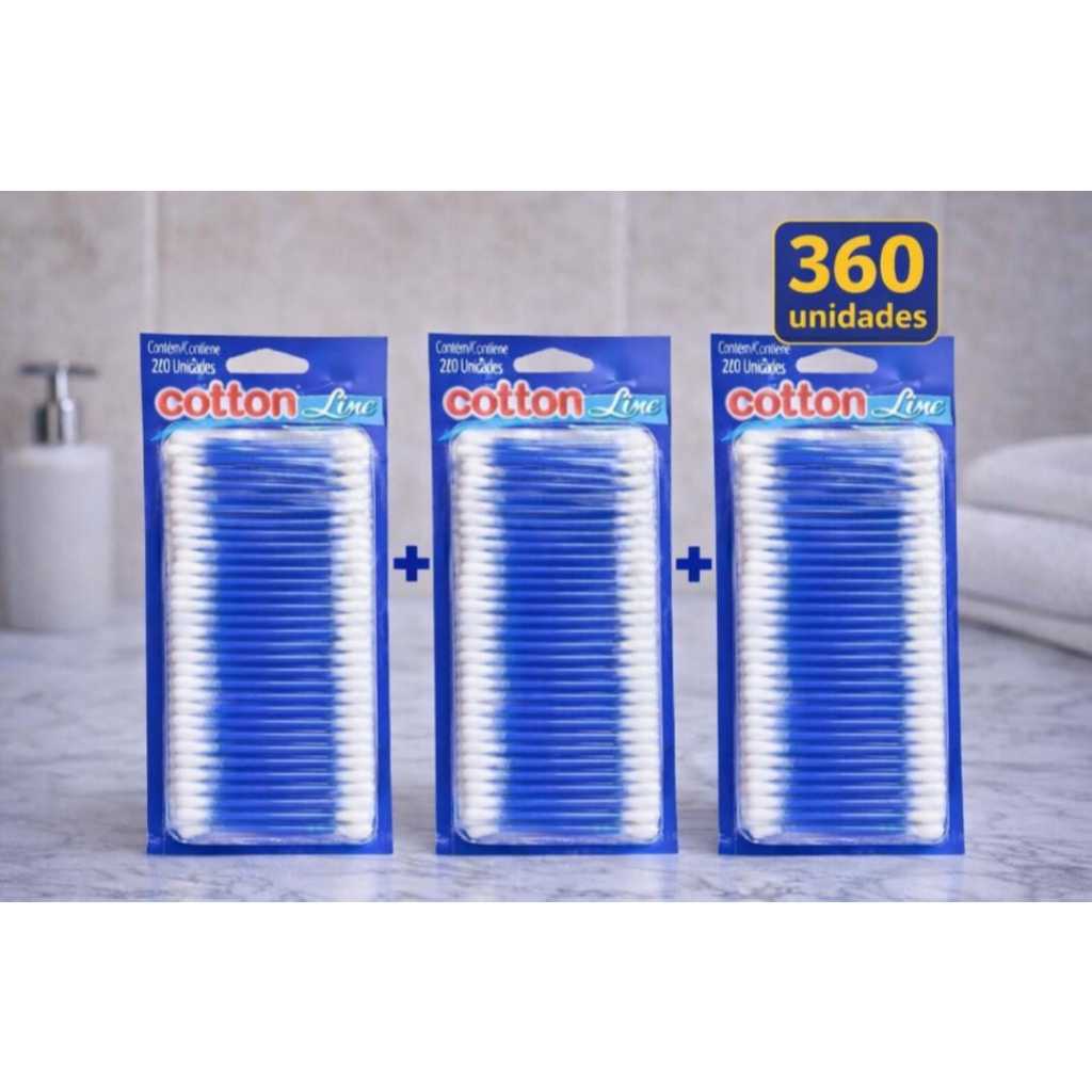Kit 360 Cotonetes Hastes Flexiveis 100% Algodão H
