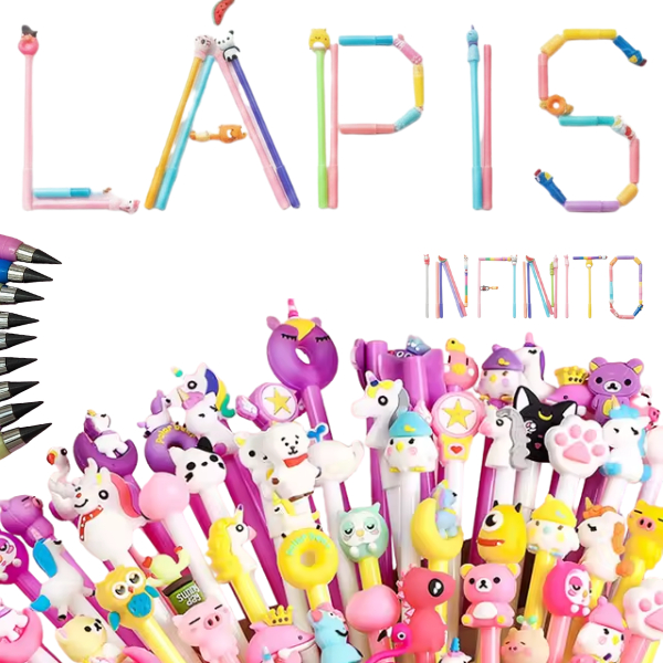 Kit 12 6 e 2 Lápis Infinito Kawaii Nova Tecnologi