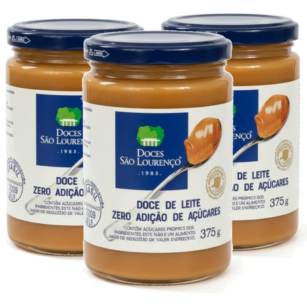 Kit 3x Doce de Leite Puro Diet SÃO LOURENÇO 375g