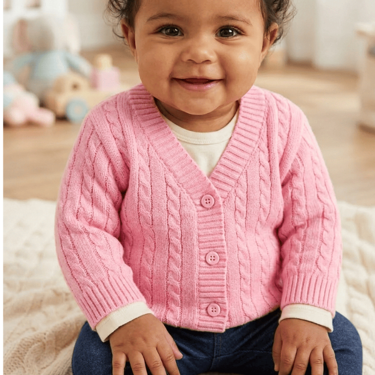 Casaco Tricot Infantil Básico Roupa De Bebê Meni
