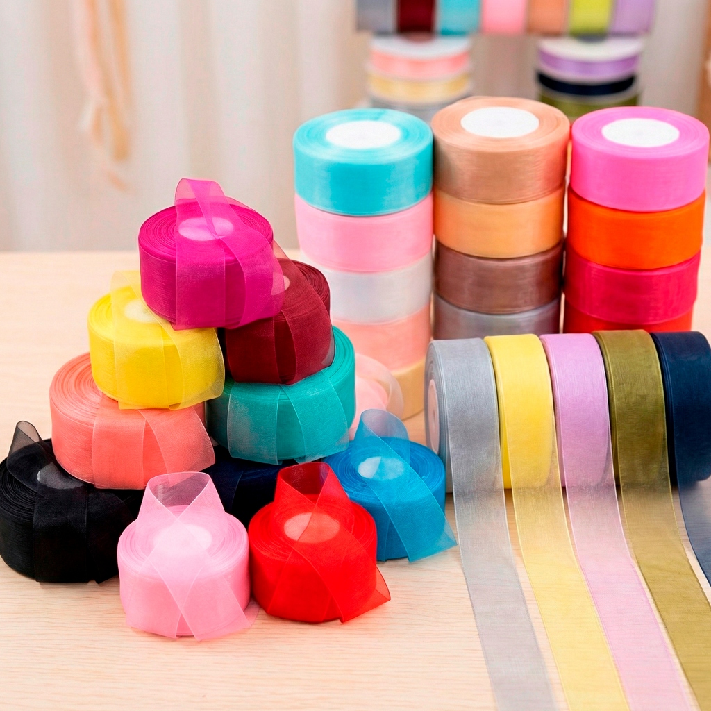 Fita Organza Voal 38mm N9 Premium – Escolha: