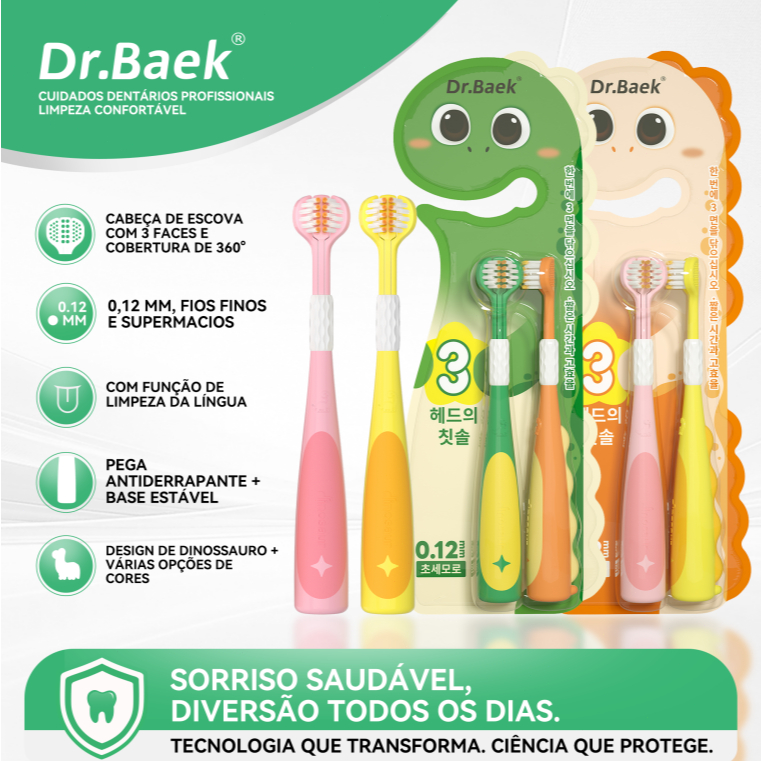 Dr.Baek Kit Escova de Dente Infantil, Cerdas Macia
