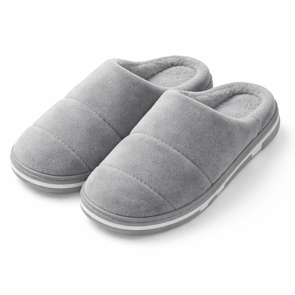 Pantufa Listrada Forrada Confortável Inverno Anti