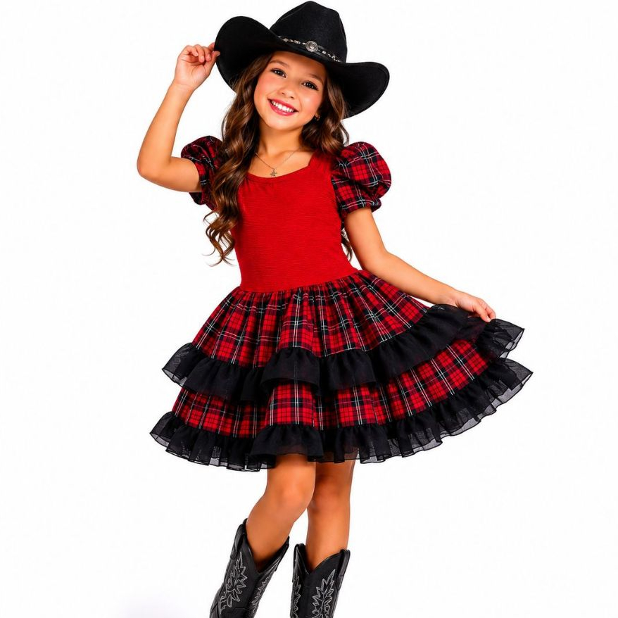 Vestido de Quadrilha Festa Junina Caipira Infantil
