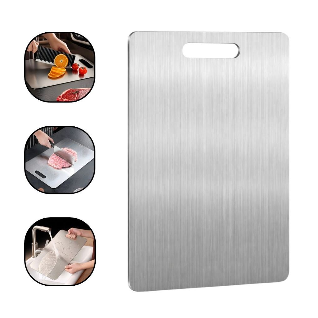 Tábua De Corte Aço Inox Antibacteriana Taboa Par