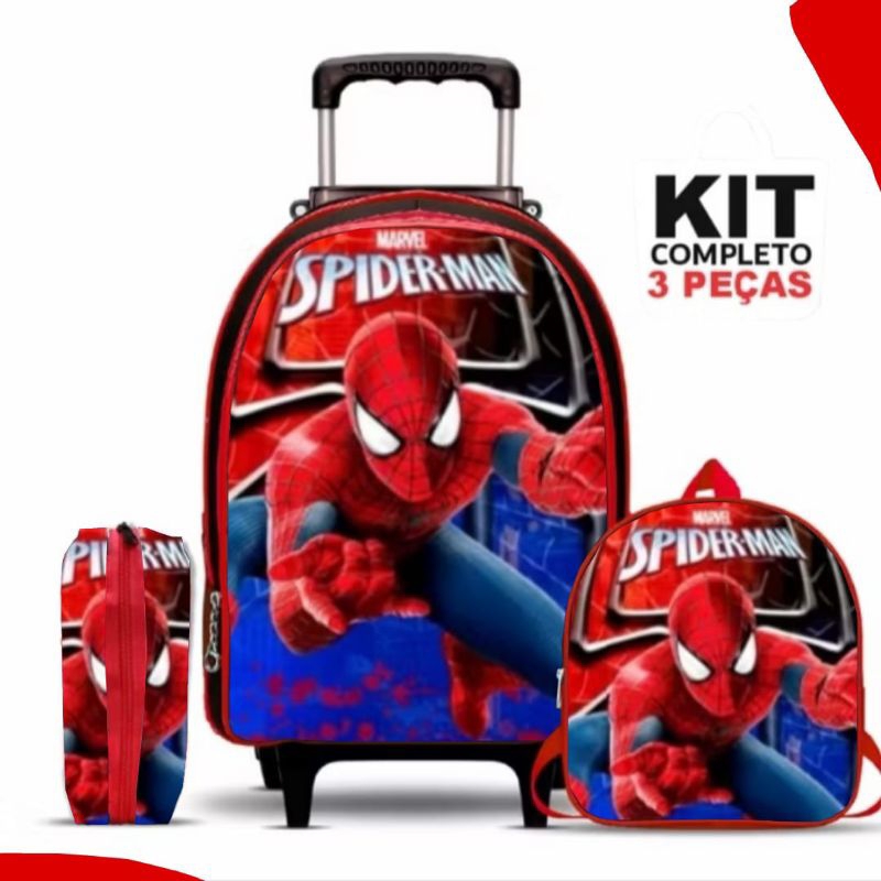 Mochilas Voltas as Aulas Carrinho Homem Aranha Lan