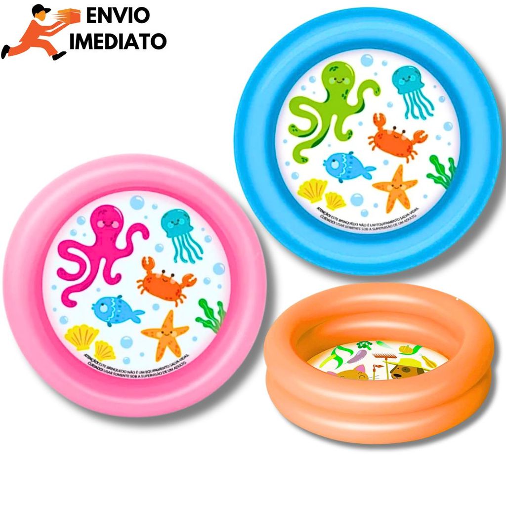 Mini Piscina Banheira Infantil 60cm Fundo Do Mar M