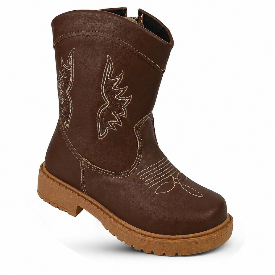 Bota Infantil Menino Texana Country Ziper Botinha 