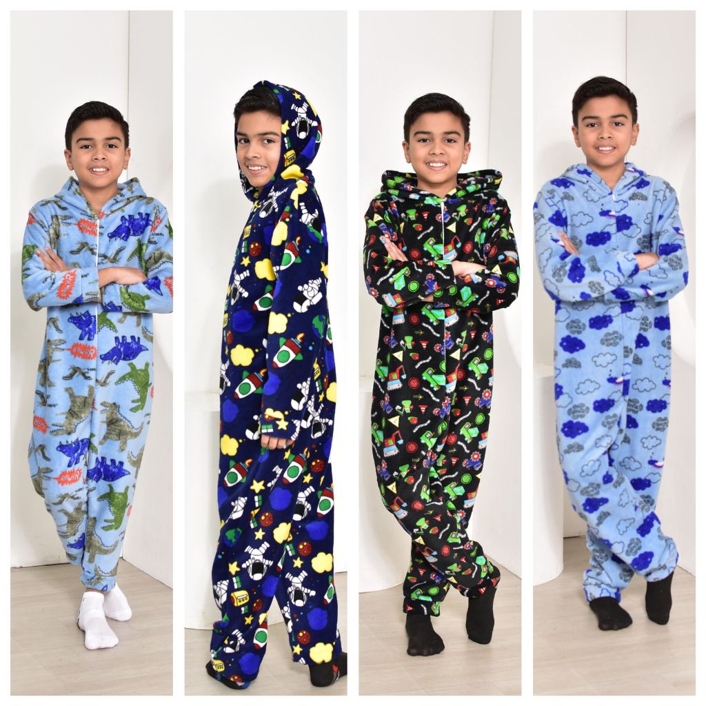 Pijama Macacão Infantil com Capuz  Estampas Diver