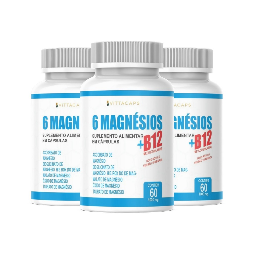6 MAGNÉSIOS + VITAMINA B12 METILCOBALAMINA-AGORA 