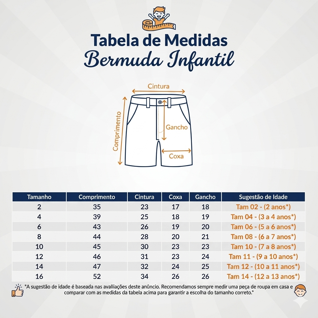 Kit 2 Bermudas em Brim Menino Infantil e Juvenil e