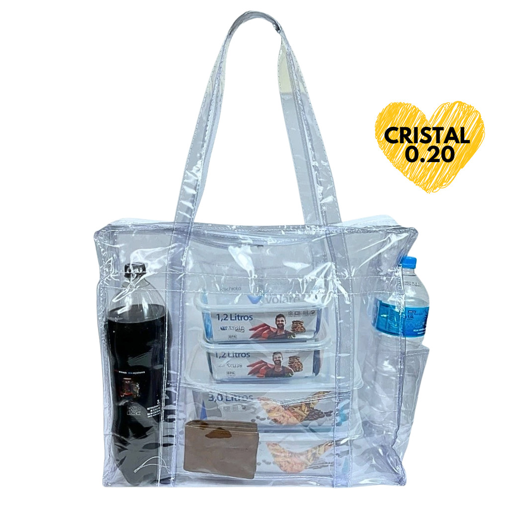 Sacola Bolsa Transparente PVC Jumbo Presidio Praia