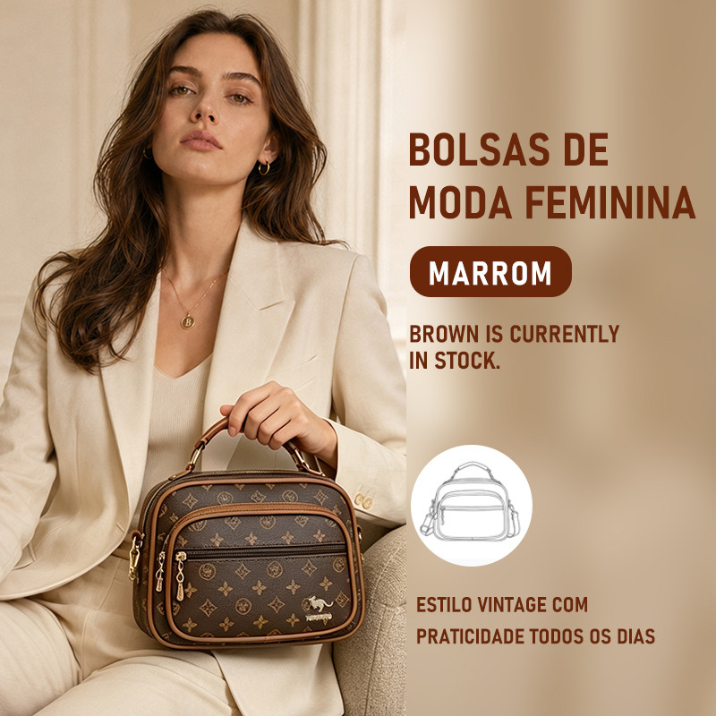 TOMI MITO Bolsa Feminina De Transversal Com Monogr