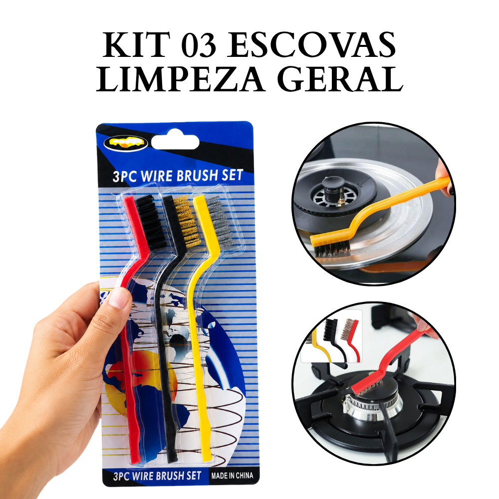 Escova de Aço Nylon e Latão Limpeza Pesada Fogã
