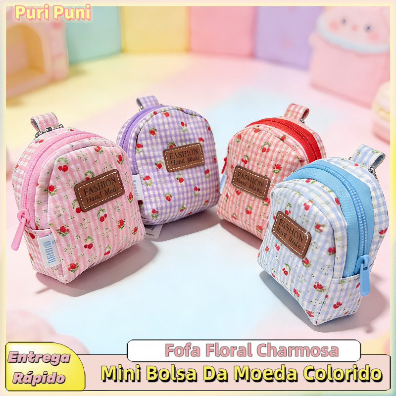 Porta-Moedas Fofa Flores Com Zíper | Bolsa Colori