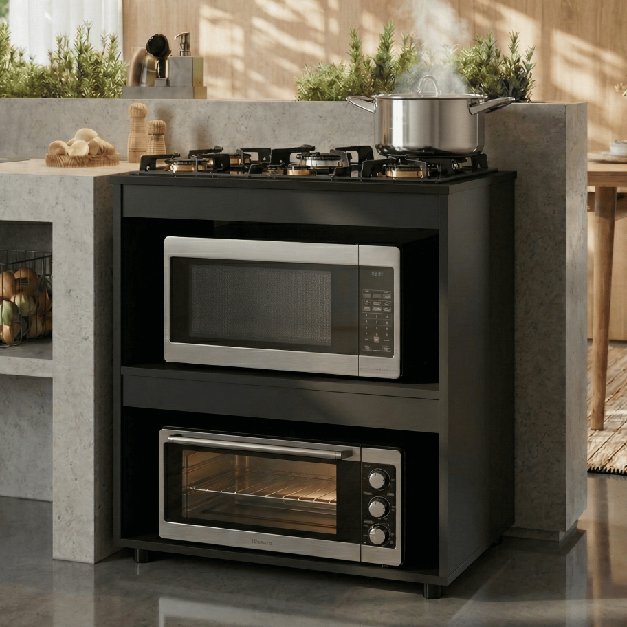 Balcão p/ Cooktop 4 ou 5 Bocas Cozinha Moderna Ma