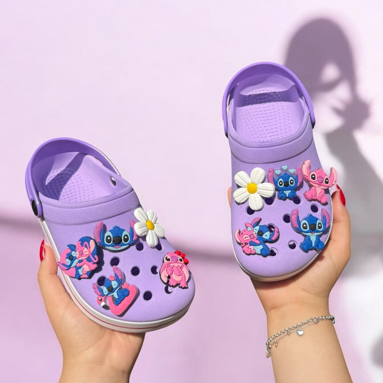 Babuche fachetado Infantil e Adulto + 5 Enfeites S