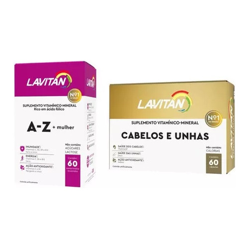 Lavitan A-z Mulher 60 Comp + Cabelos E Unhas 60 Co