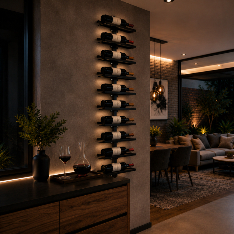 Adega de Parede Decorativa para 10 Garrafas de Vin