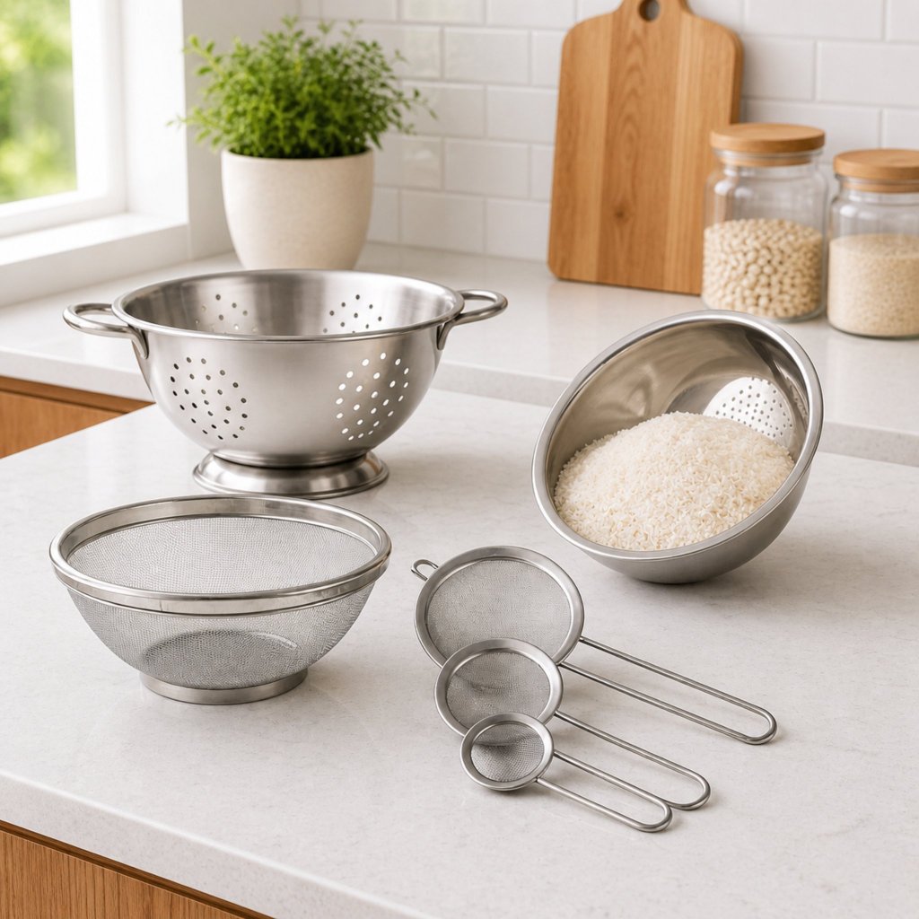 Kit 4 peças Escorredor De Arroz + Escorredor De M