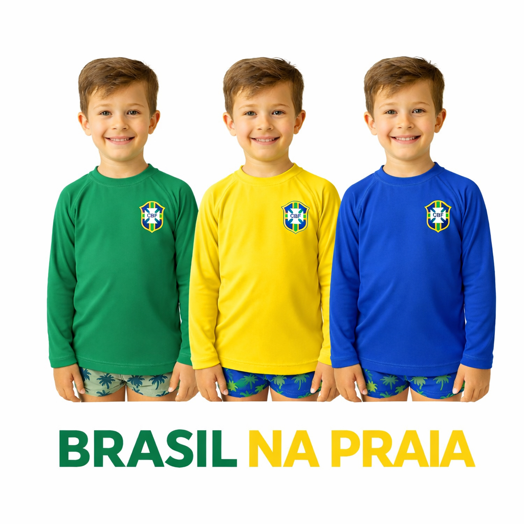 Camisa Térmica BRASIL Proteção Uv 50+ Infanti