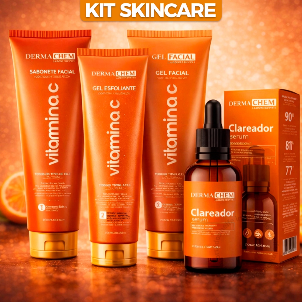 Kit Skin Care Vitamina C Dermachem Sabonete Facial
