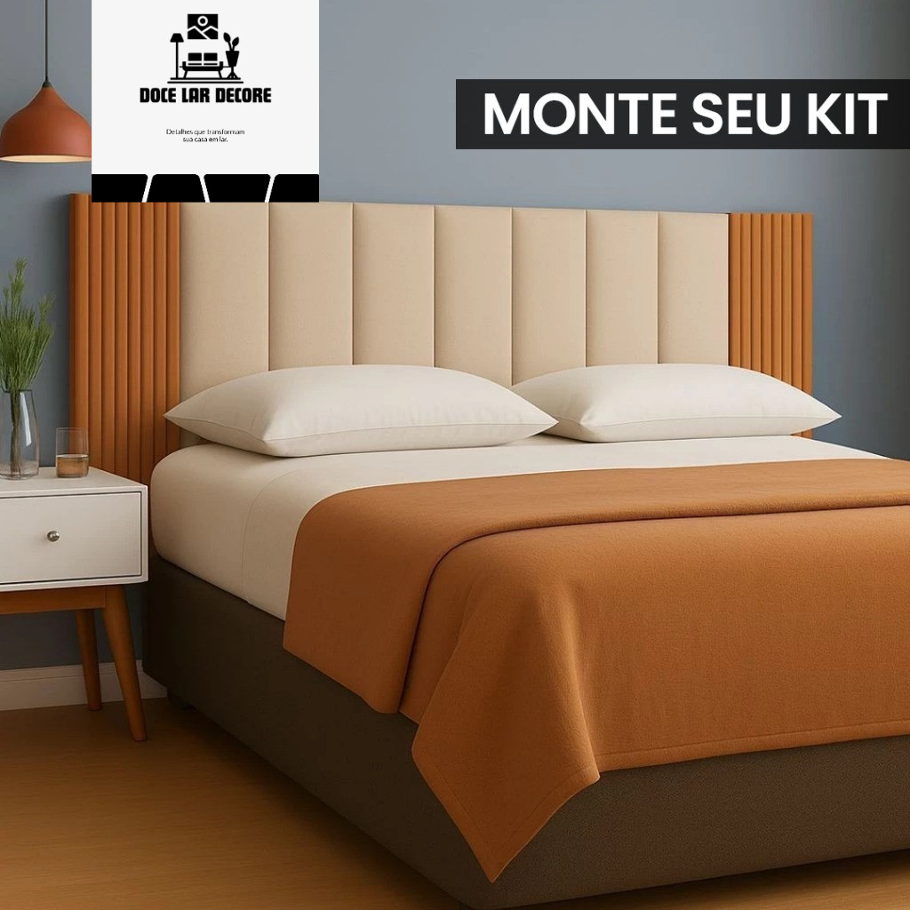 Kit de 7 ate  12 Peças Cabeceira Modular + Painel