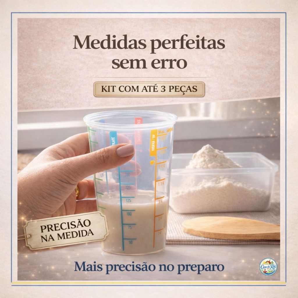 Kit 3/2 ou 1 Copo Medidor Dosador Transparente Gra