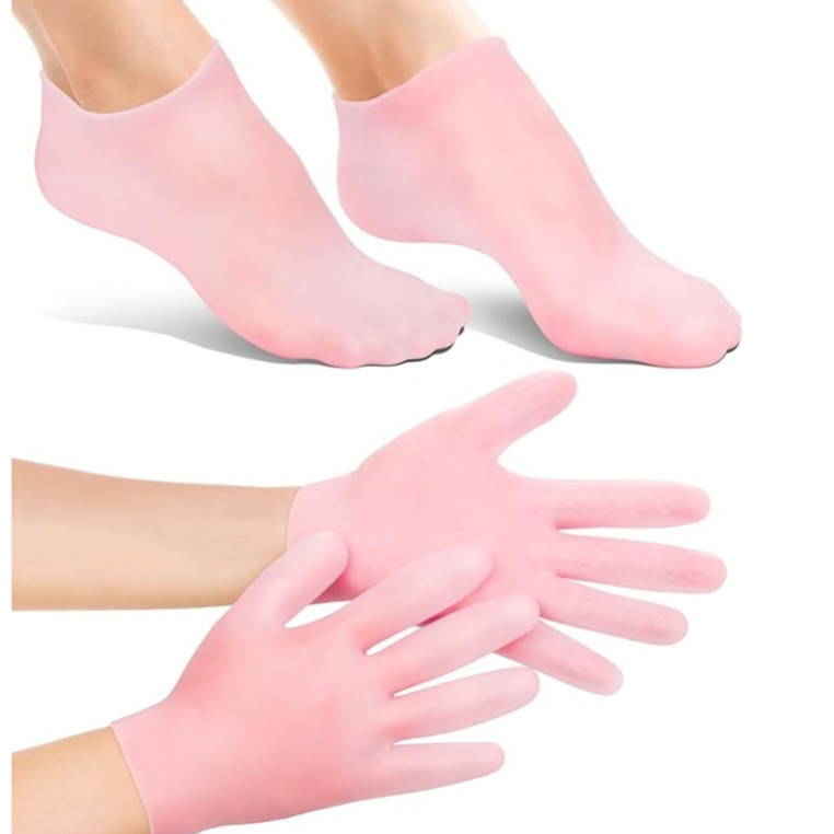 Kit Luva e Meia Silicone Hidratação Esfoliante M
