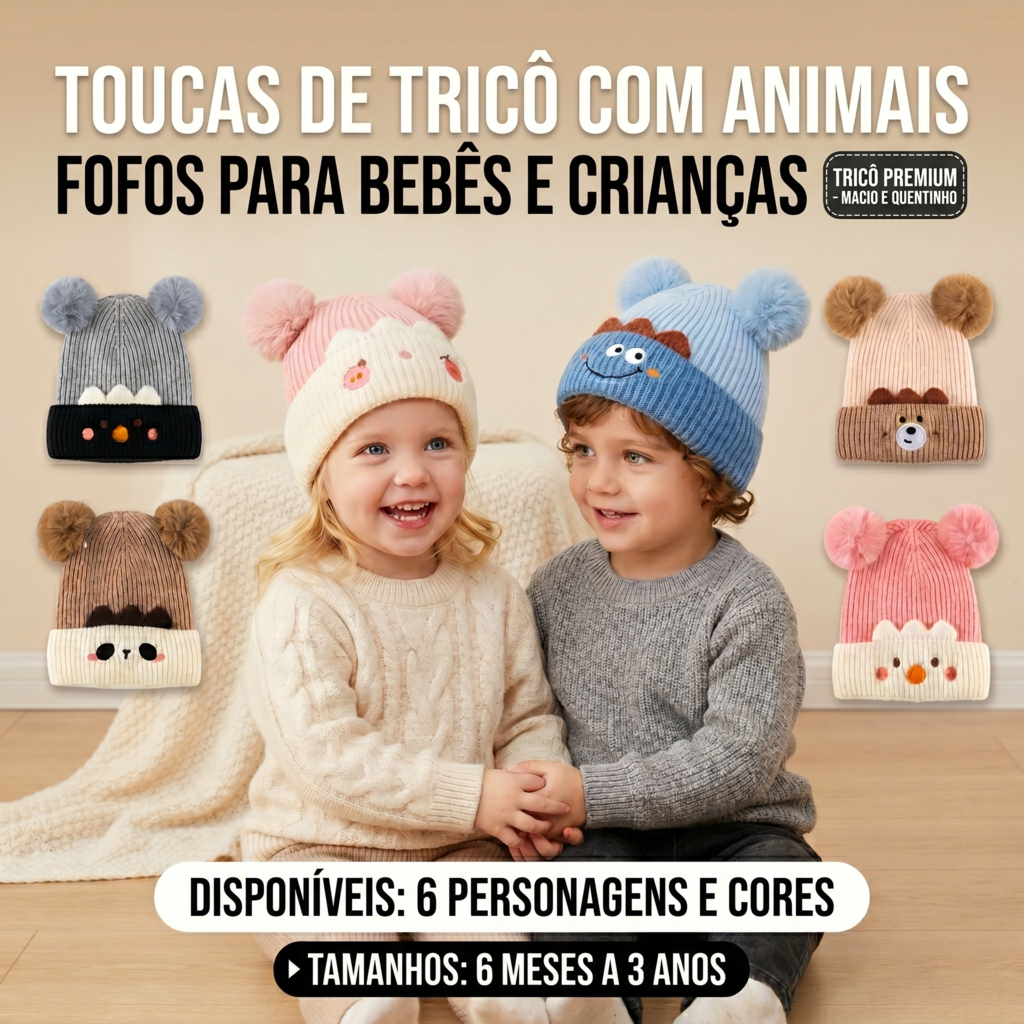 Gorro Touca Infantil Criança Menino Menina Tricot