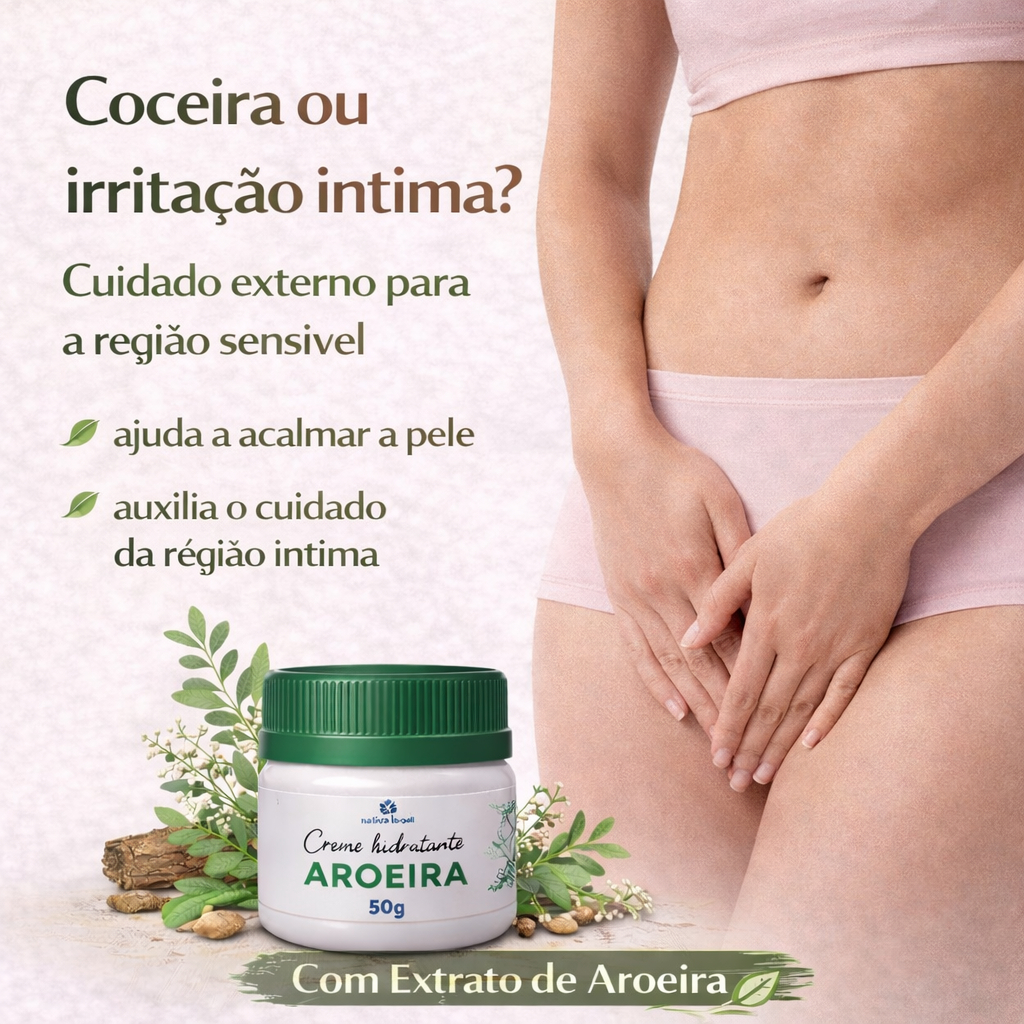 Creme de aroeira 50g auxilia mau odor, assadura, f