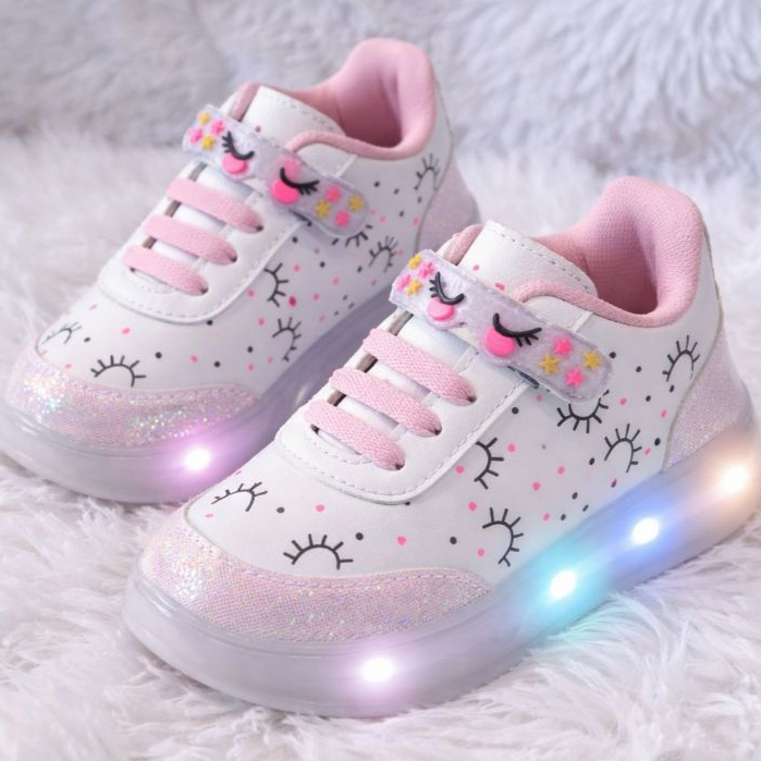 Tenis de Led Infantil Menina Kids Delicado para Pa