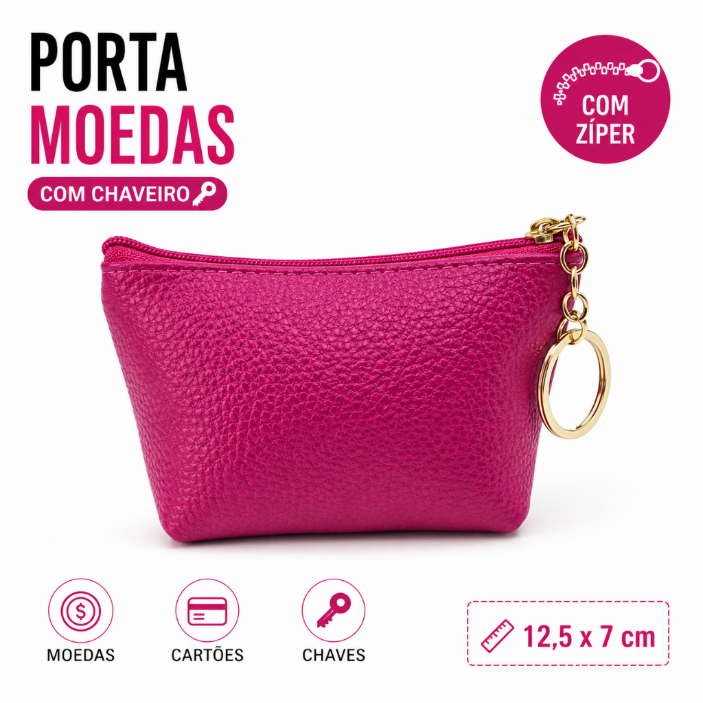 Mini Carteira Feminina Porta Moedas com Chaveiro C