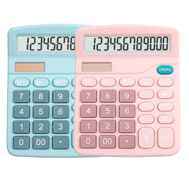 Calculadora Mesa Grande 12 Dígitos Solar e Pilha 