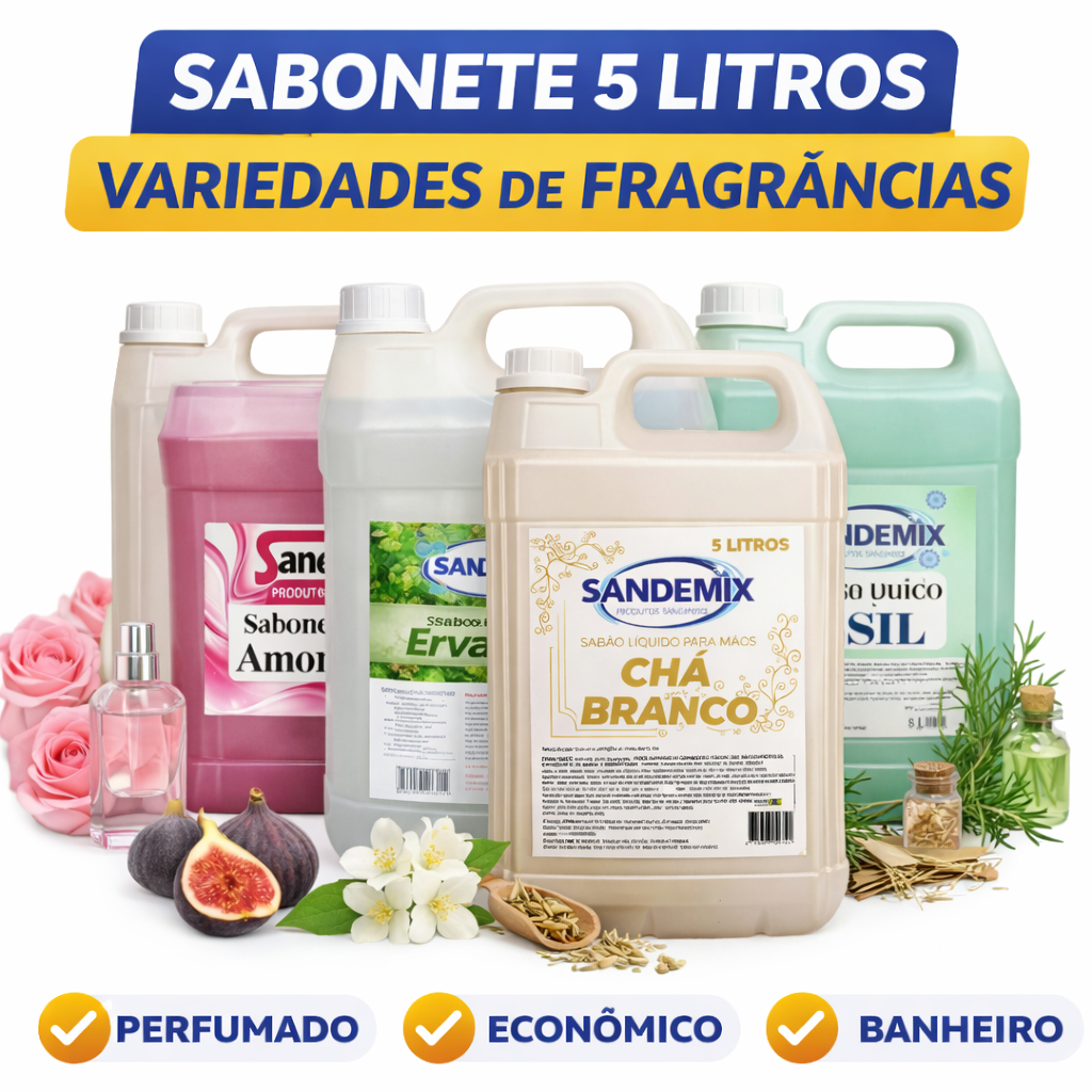 Sabonete Líquido 5 Litros Galão Perfumado Lavabo