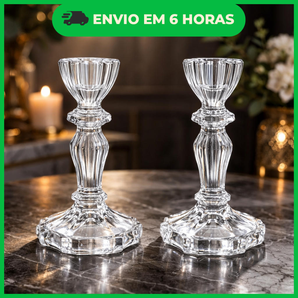 Castiçal em vidro – Porta velas decorativo 