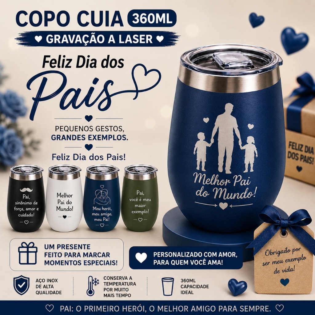 Kit 10 Copo Térmico 360ml Cuia Cores Personalizad