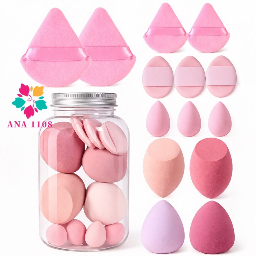 ANA 1108 Conjunto De 14 Peças Esponja De Maquiage