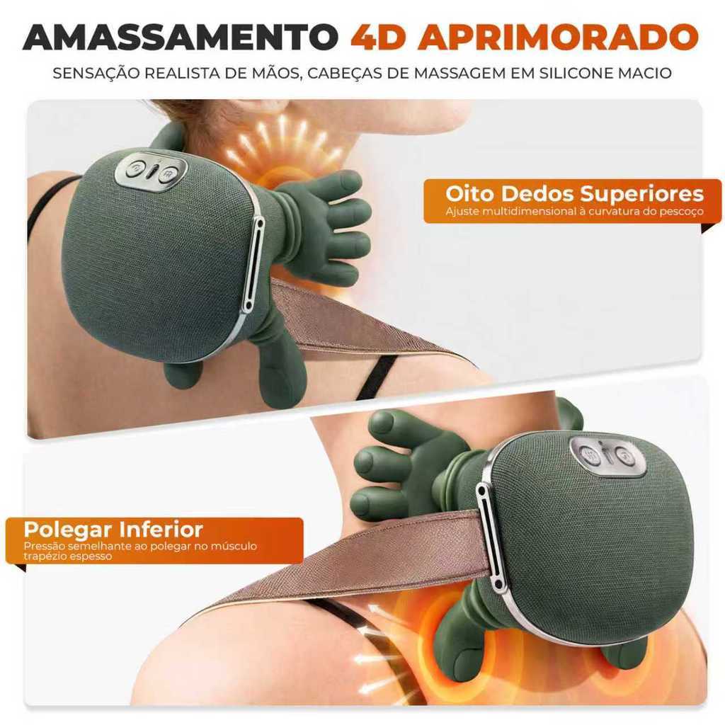 Massageador de Pescoço e Ombro 8 Pontos com Aquec