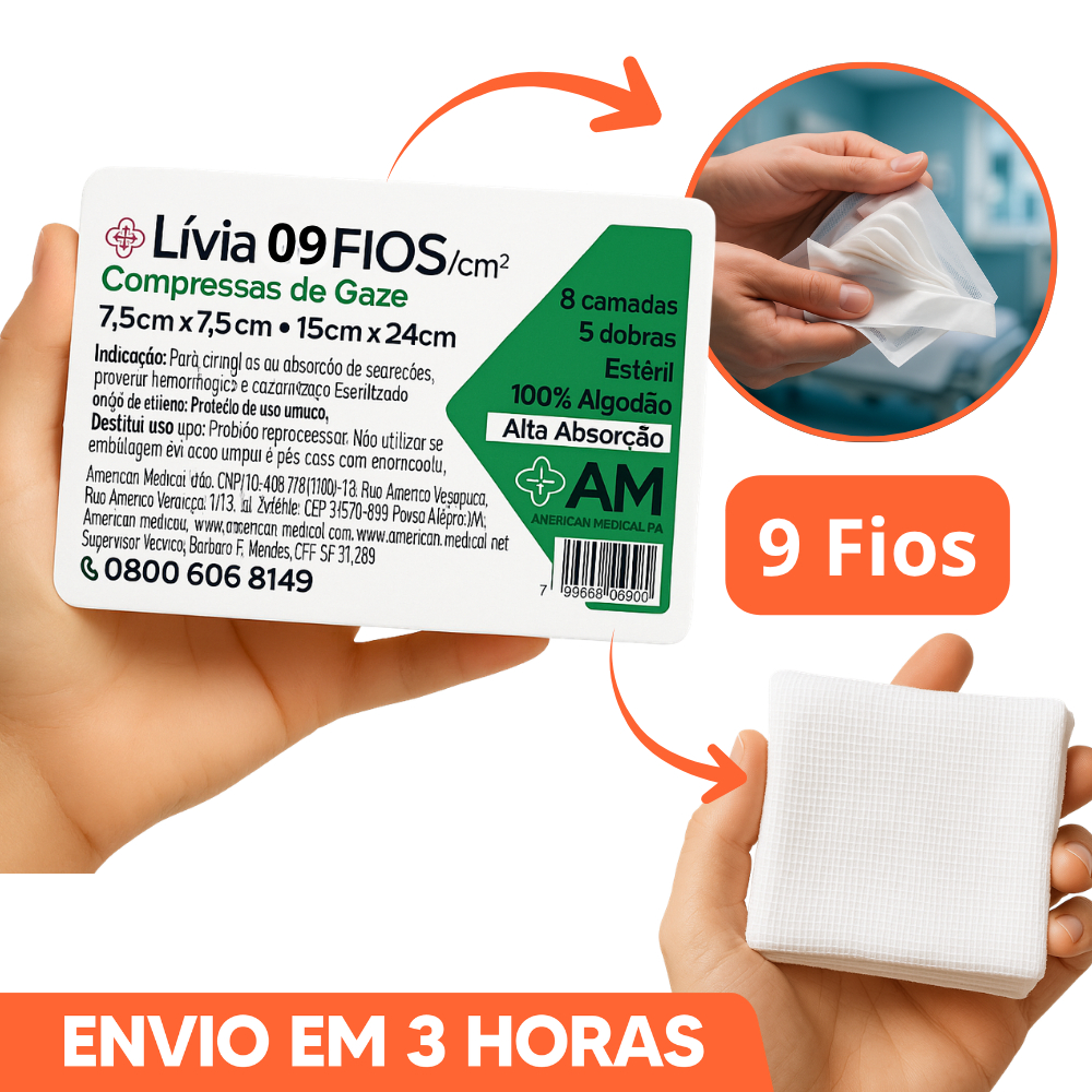 Kit Até 500un Compressa de Gaze Estéril Hidrófi