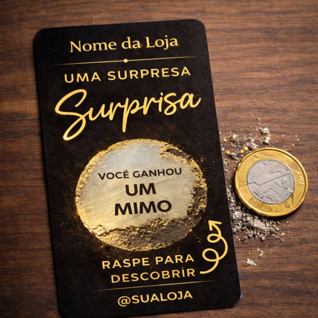 Cartão Raspadinha Personalizado Surpresa | Brinde
