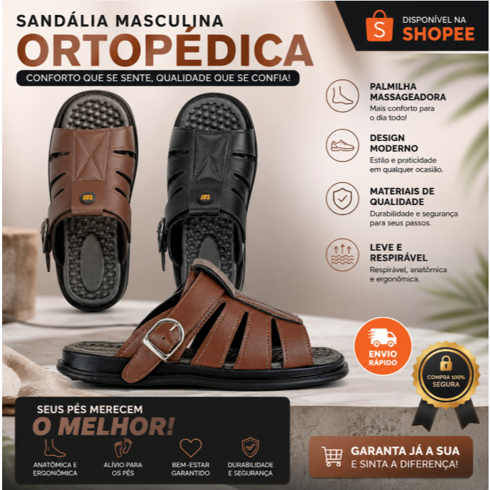 Sandália Franciscana Chinela Masculina Palmilha O