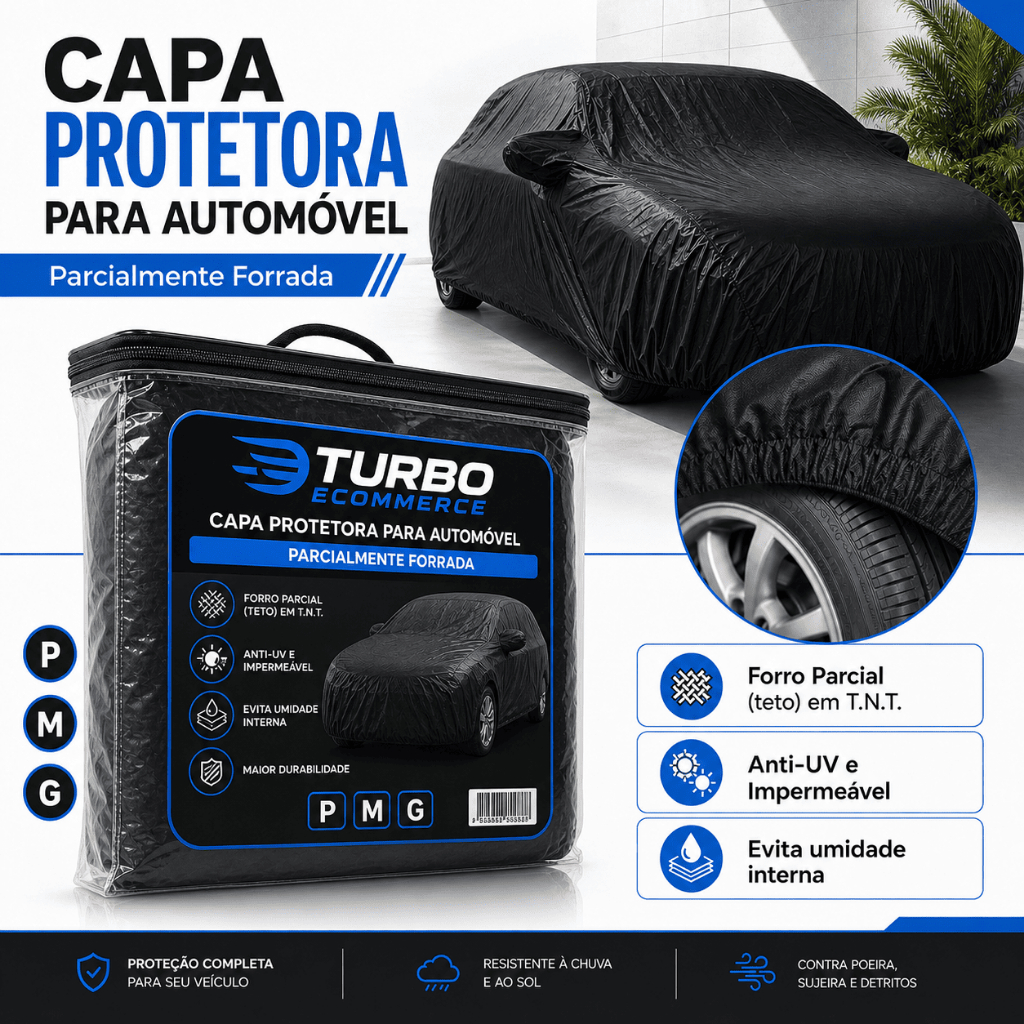 Capa Cobrir Carro Grossa Forrada 100% Impermeável